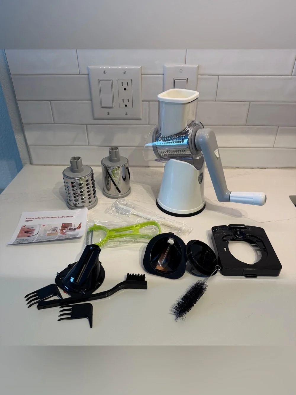 Rotary Cheese Grater with Hand Crank, Kitchen Shredder, USED ONCE!